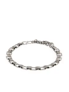 AMI Women Black Silver-Plated Link Bracelet