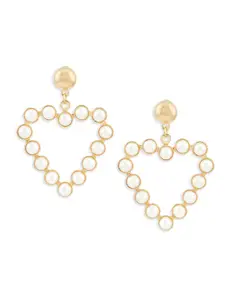 AMI Gold-Toned Heart Shaped Drop Earrings