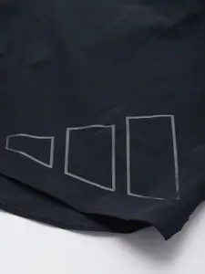 ADIDAS Men Navy Blue 3 Stripes Running Sports Shorts