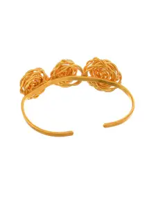 Silvermerc Designs Women Gold-Plated Rose Palm Cuff Bracelet