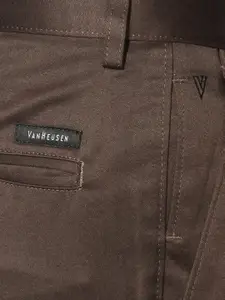 Van Heusen Men Brown Formal Trousers