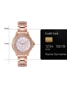 GUESS Women Stainless Steel Bracelet Style Straps Analogue Multi Function Watch - GW0410L3