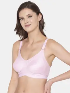 Souminie Pink Solid Non Padded Cotton Minimizer Bra