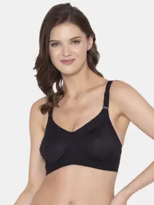 Souminie Black Non Padded & Non Wired Solid Bra