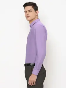 Peter England Men Purple Slim Fit Formal Shirt 55% Cotton