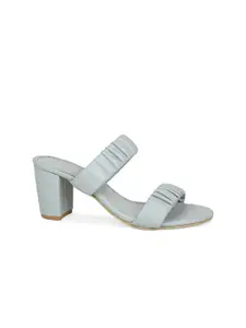 Inc 5 Women Grey & Grey Ethnic Clogs Sandals