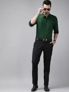 Arrow Men Green Solid Original Slim Fit Pure Cotton Formal Shirt