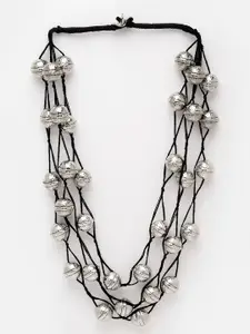 PANASH Silver-Toned German Silver Oxidised Necklace