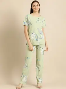 Triumph Women Green Printed Night suit