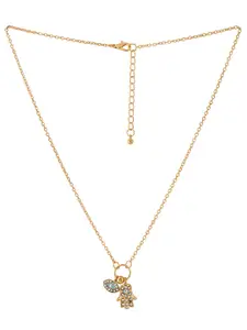 Yellow Chimes Gold-Plated Evil Eye Pendant With Chain