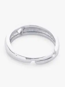March by FableStreet 925 Sterling Silver Rhodium-Plated Heart-Shaped Finger Ring