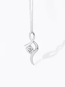 March by FableStreet Rhodium-Plated 925 Sterling Silver Studded Curl Necklace