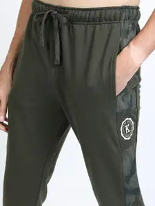 KETCH Men Olive Solid Slim-Fit Track Pants