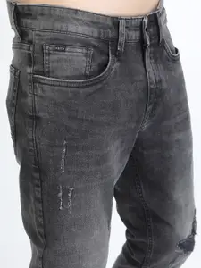 KETCH Men Grey Tapered Fit High distress Heavy Fade Stretchable Jeans