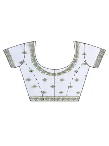 kasee Green Floral Net Embroidered Heavy Work Saree