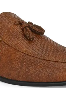El Paso Men Tan Faux Leather Casual Slip On  Textured Mules