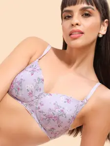 Enamor Padded Non-Wired Full Coverage Eco- Friendly Fabric Detachable Straps T-Shirt Bra