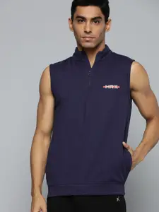 HRX by Hrithik Roshan Men Navy Blue Rapid-Dry Sleeveless Sweatshirt