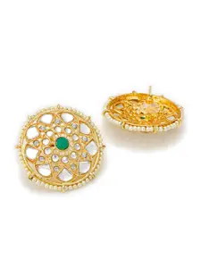 aadita Gold-Toned Circular Studs Earrings