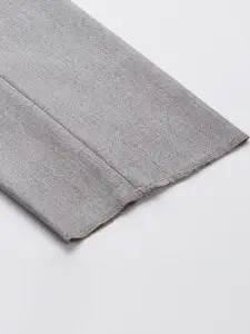 Arrow New York Men Grey Textured Original Slim Fit Trousers