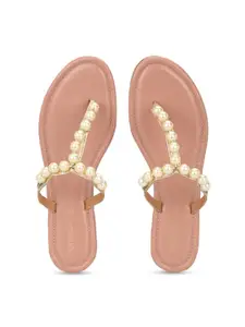 DressBerry Women Pink T-Strap Flats