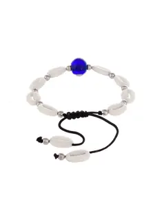 Silvermerc Designs Women White & Blue Brass Antique Wraparound Bracelet