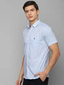Louis Philippe Sport Men Blue Slim Fit Striped Pure Cotton Casual Shirt