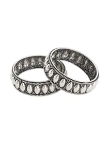 Binnis Wardrobe Set Of 2 Silver-Plated Oxidized Bangles