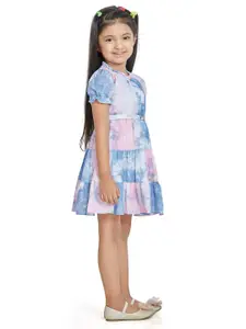 Peppermint White & Multicoloured Tie and Dye Fit and Flare Dress