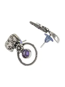 Binnis Wardrobe Purple Contemporary Studs Earrings