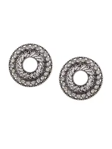 Binnis Wardrobe Silver-Toned Contemporary Studs Earrings