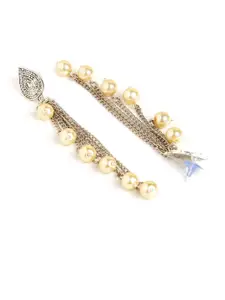 Binnis Wardrobe Silver-Toned Contemporary Drop Earrings