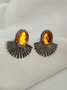 Binnis Wardrobe Yellow & Gold-Toned Contemporary Studs Earrings