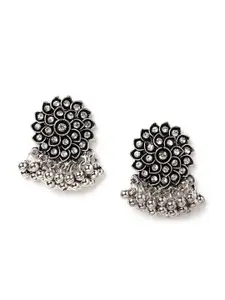 Binnis Wardrobe Silver-Toned Contemporary Stud Earrings