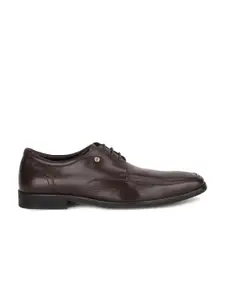 Hush Puppies Men Brown Solid Leather Formal Derbys