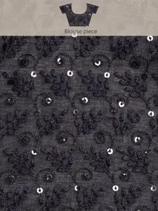 Mitera Olive Green Self Striped Saree