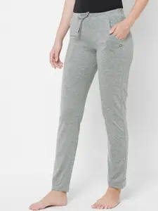 Sweet Dreams Women Grey Melange Solid Cotton Lounge Pants