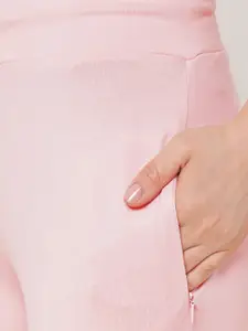 Sweet Dreams Women Pink Solid Cotton Lounge Pants