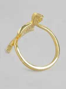 Carlton London Gold-Plated Cubic Zirconia Studded Handcrafted Finger Ring