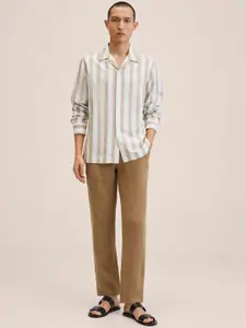 MANGO MAN Brown Slim Fit Trousers