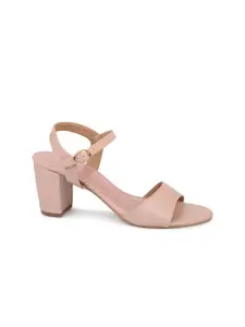 Inc 5 Peach-Coloured & Peach-Coloured Block Heels