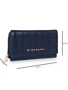 GIORDANO Women Navy Blue PU Three Fold Wallet