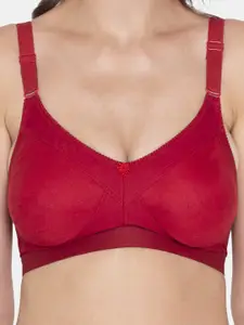 Souminie Pack of 2 Red & Beige Cotton Seamless Bra