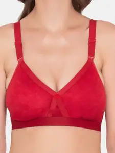 Souminie Pack of 2 Red & Beige Cotton Seamless Bra