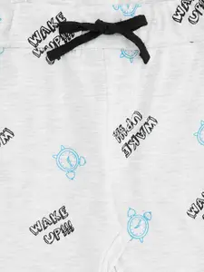 Pantaloons Junior Boys Grey Melange Typography Printed Shorts