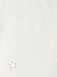 People Off White Solid Pure Cotton Blouson Top