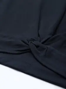 Roadster Women Navy Blue Twisted Sweatshirt