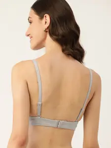 DressBerry Grey Melange Lightly Padded Lace Detail T-Shirt Bra