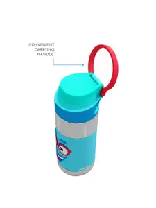 Rabitat Blue Printed Clean Lock Insulated Stainless Steel Water Bottle- 410 ml