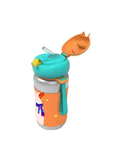 Rabitat Girls Orange Printed Water Bottle